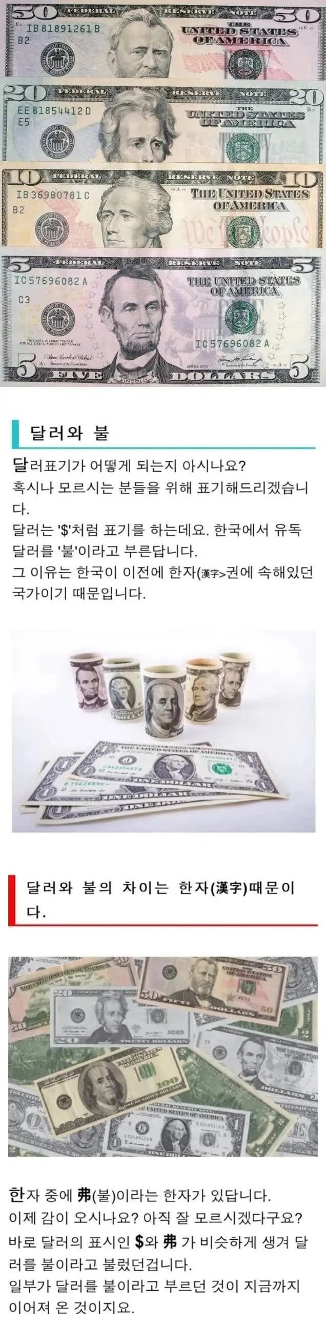 달러를 불이라 하는 이유