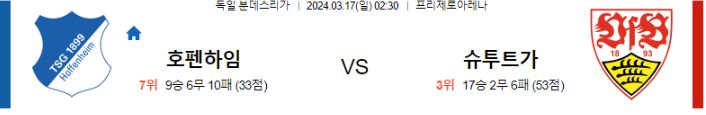 [씨유티비] 독일 분데스리가 분석 03월 17일 독일 프로축구 스포츠중계