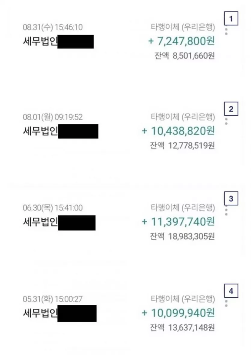 세무사 월급 인증