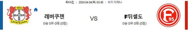 [씨유티비] 독일FA컵 분석 04월 04일 독일 프로축구 스포츠중계