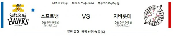 [씨유티비] NPB 분석 04월 03일 일본 프로야구 스포츠중계