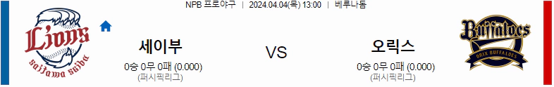 [씨유티비] NPB 분석 04월 04일 일본 프로야구 스포츠중계