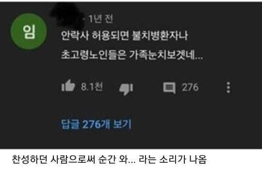 안락사 허용되면 안될것같은데